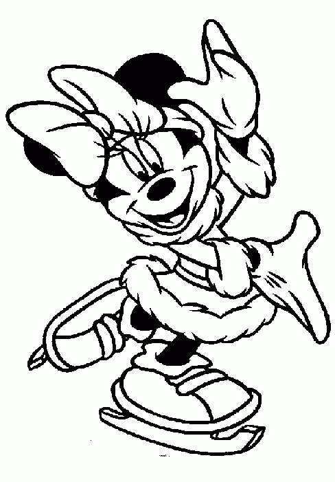 Myszka Minnie na łyżwach - Kolorowanka do Druku kolorowanka do druku